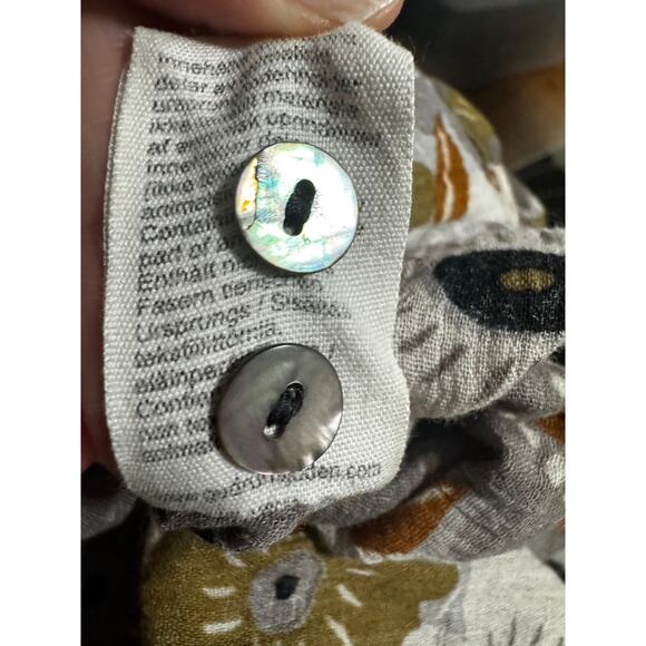 Gudrun Sjödén Earthy Floral Cotton Dress/Tunic Lagenlook Scandi Style (L) - Picture 6 of 7